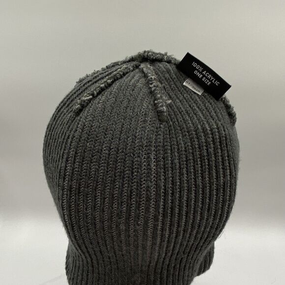 Retro CARV Logo Plain Gray Winter Machine Knit Skully Beanie Hat - Picture 6 of 6